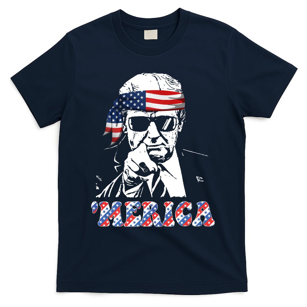 Merica Trump 4th Of July American Flag Festive T-Shirt