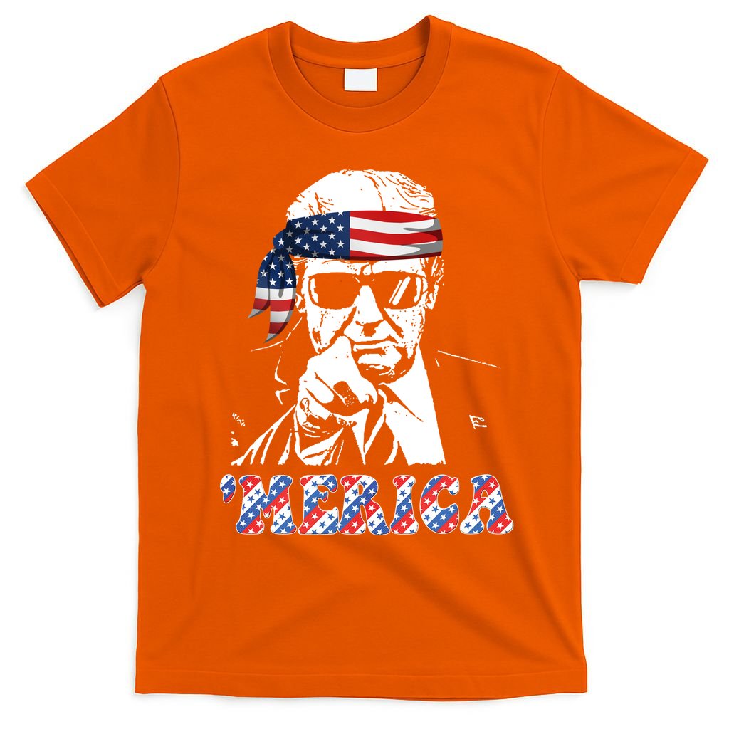 Merica Trump 4th Of July American Flag Festive T-Shirt