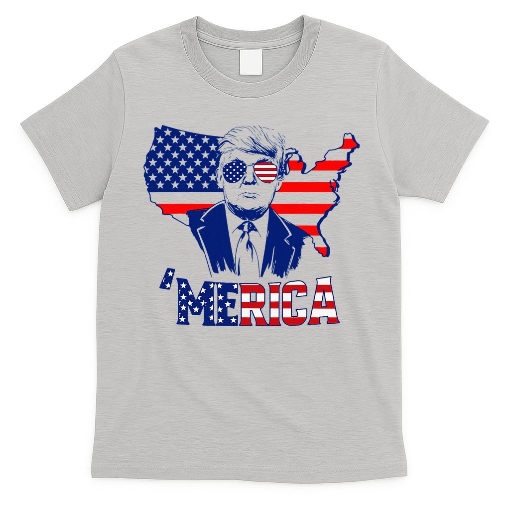 Merica Trump 4th Of July Trump American Flag T-Shirt