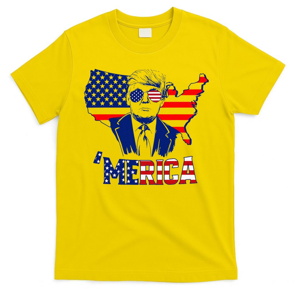 Merica Trump 4th Of July Trump American Flag T-Shirt