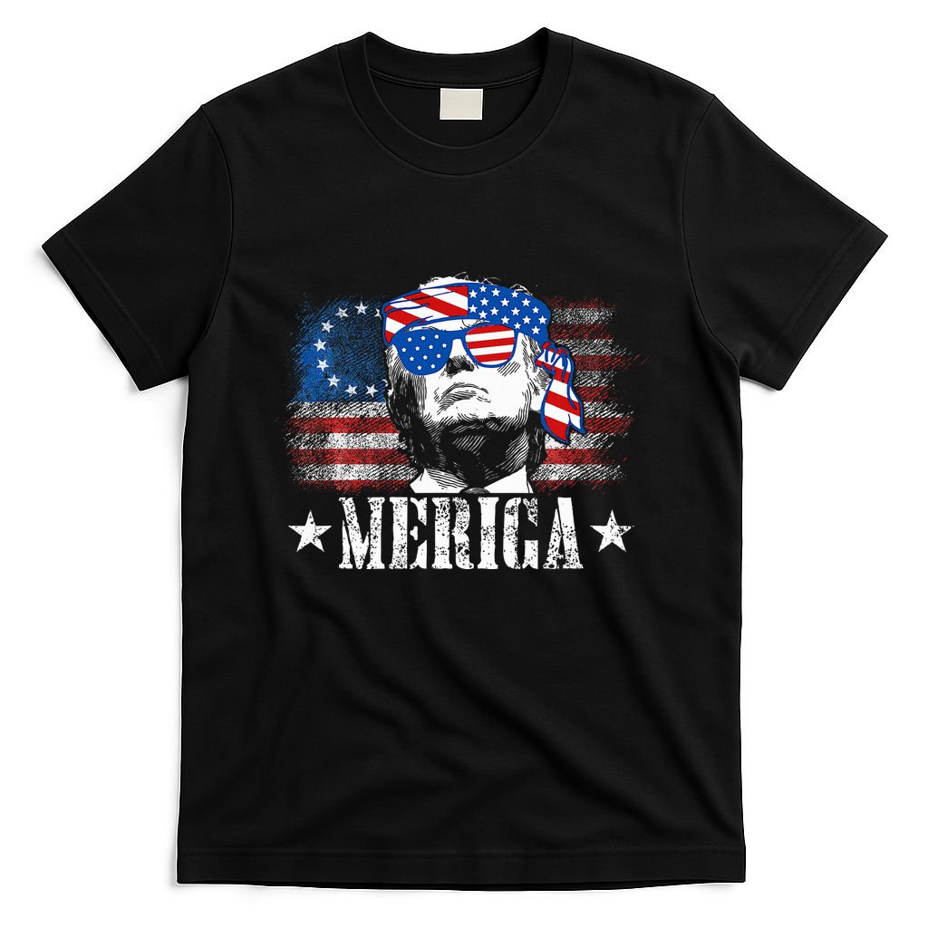Merica Trump 4th Of July Us American Flag T-Shirt