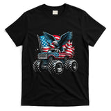 Monster Truck Bald Eagle 4th Of July American Flag T-Shirt