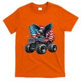 Monster Truck Bald Eagle 4th Of July American Flag T-Shirt