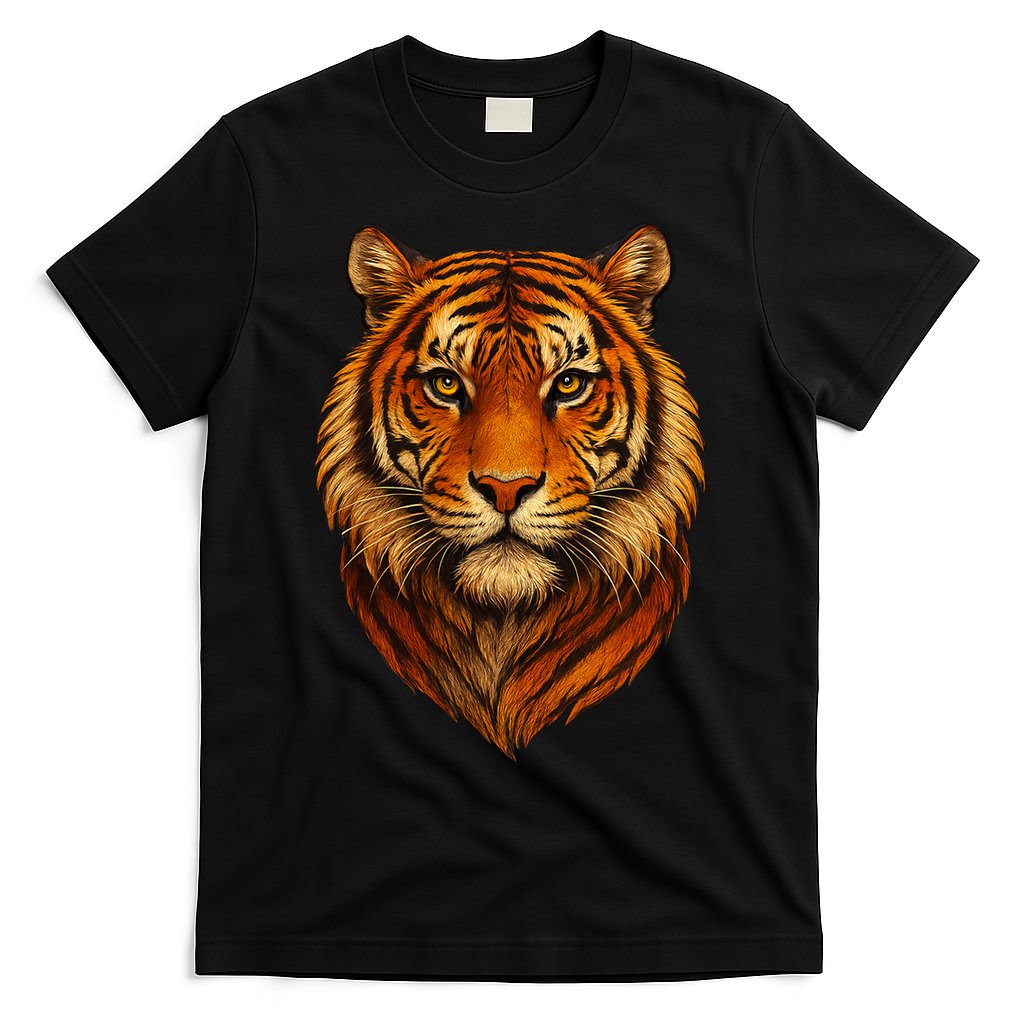 Majestic Tiger Face – Hyper Detailed Wild Animal Art T-Shirt