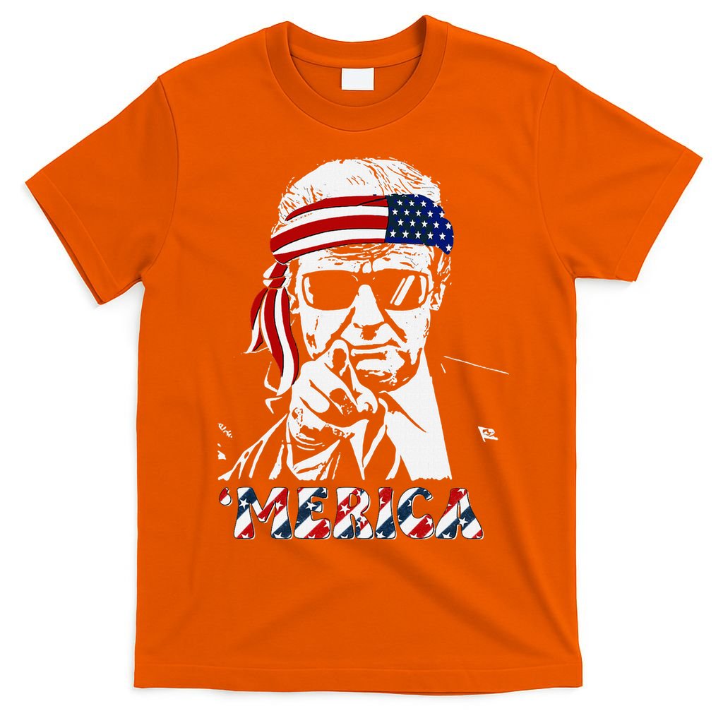 Merica Trump Happy American Flag T-Shirt