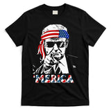 Merica Trump Happy 4th Of July Trump American Flag T-Shirt