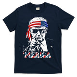 Merica Trump Happy 4th Of July Trump American Flag T-Shirt