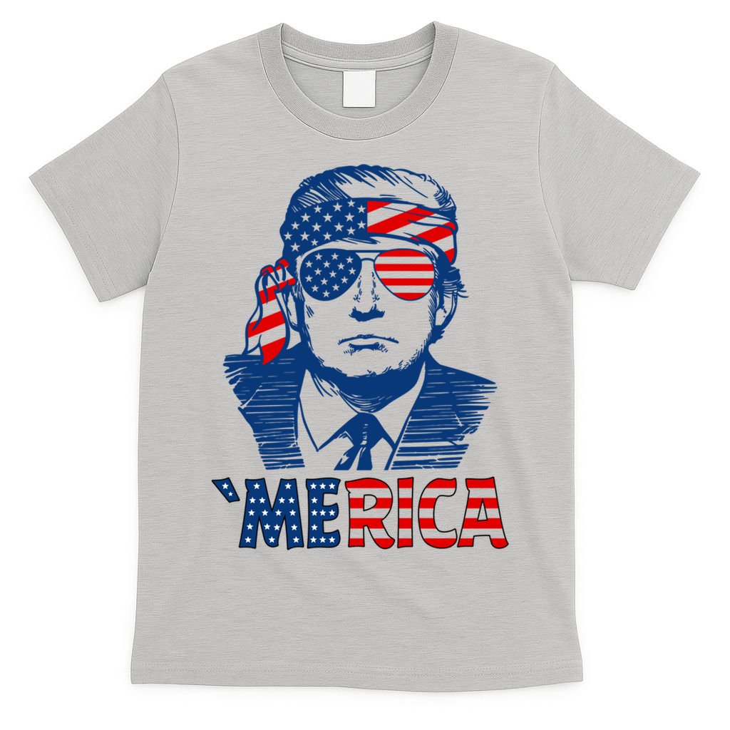 Merica Trump Happy 4th Of July Trump Patriot American Flag Gift T-Shirt