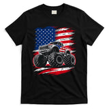 Monster Truck Usa Flag American T-Shirt