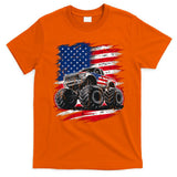 Monster Truck Usa Flag American T-Shirt