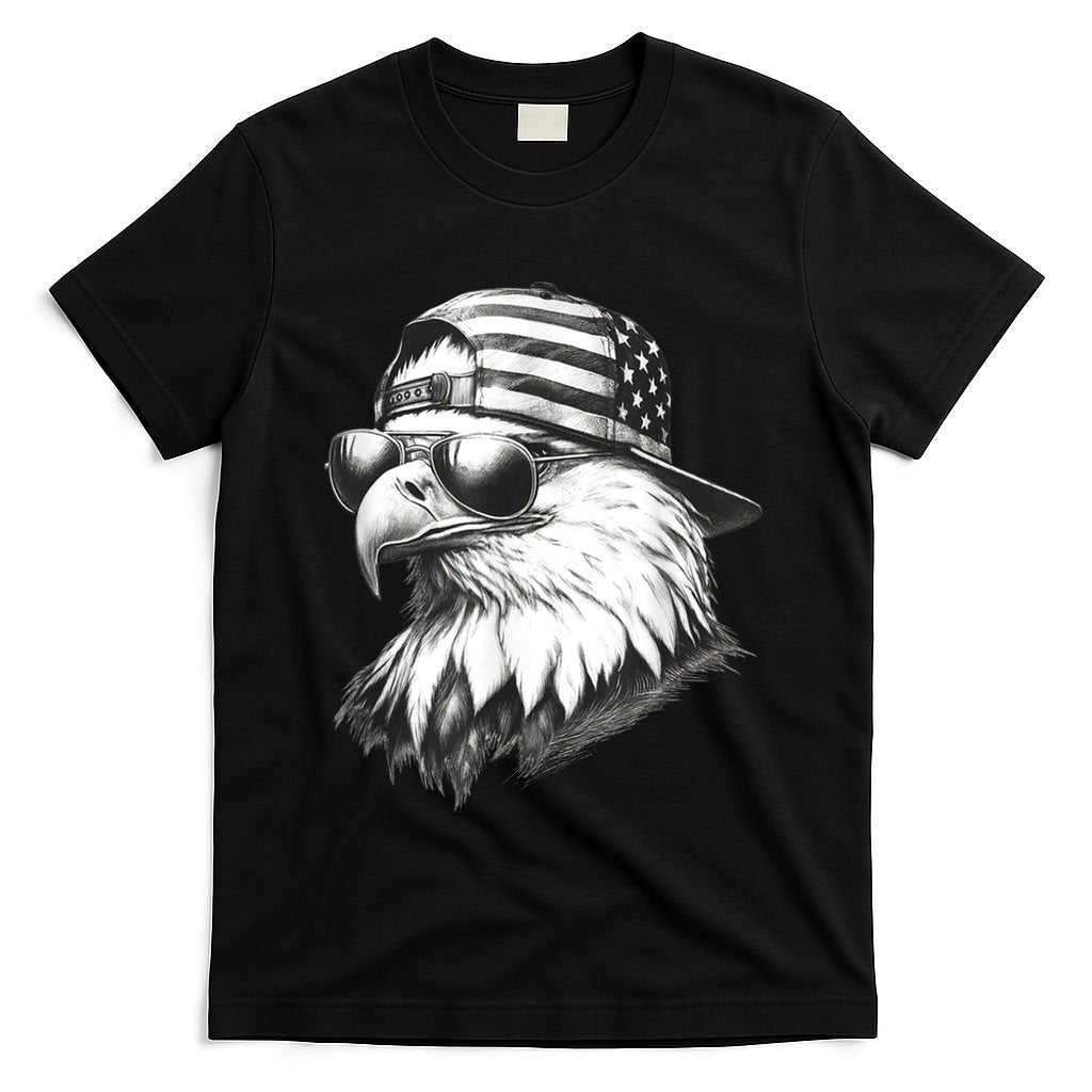 Merica Usa American Flag Patriotic 4th Of July Bald Eagle T-Shirt