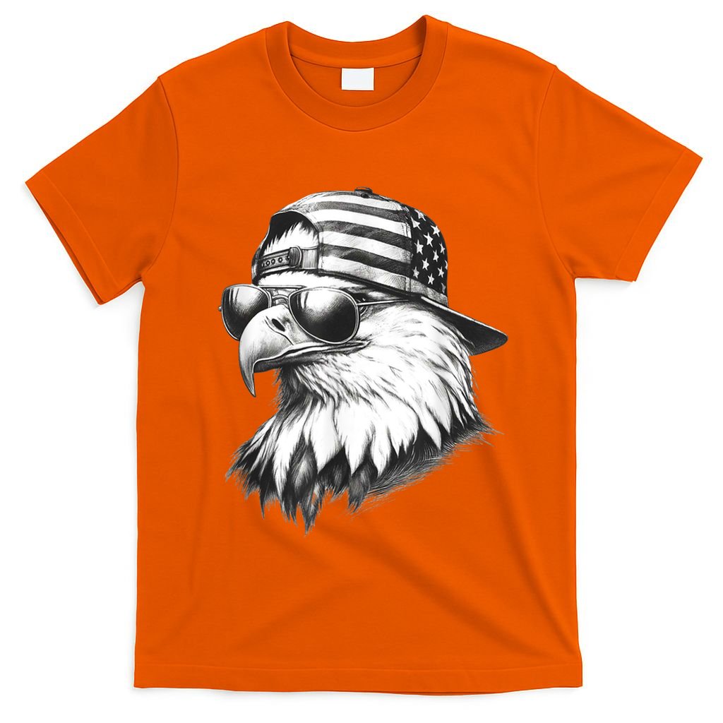 Merica Usa American Flag Patriotic 4th Of July Bald Eagle T-Shirt