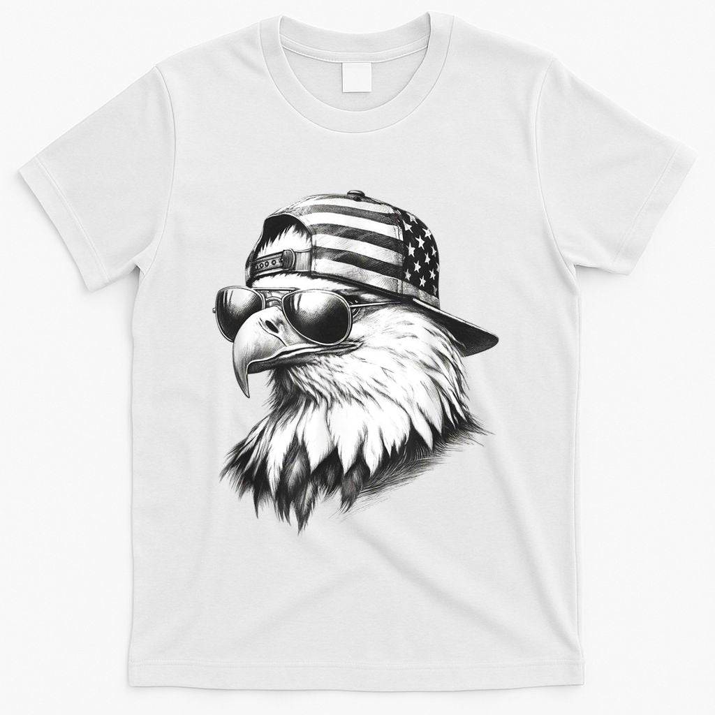 Merica Usa American Flag Patriotic 4th Of July Bald Eagle T-Shirt