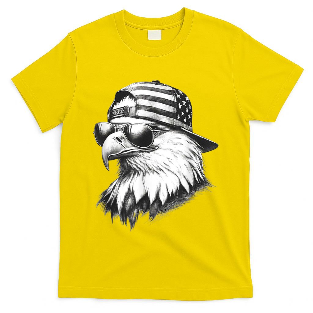 Merica Usa American Flag Patriotic 4th Of July Bald Eagle T-Shirt