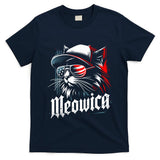 Meowica Usa Merica Cat 4th Of July Funny Patriotic T-Shirt