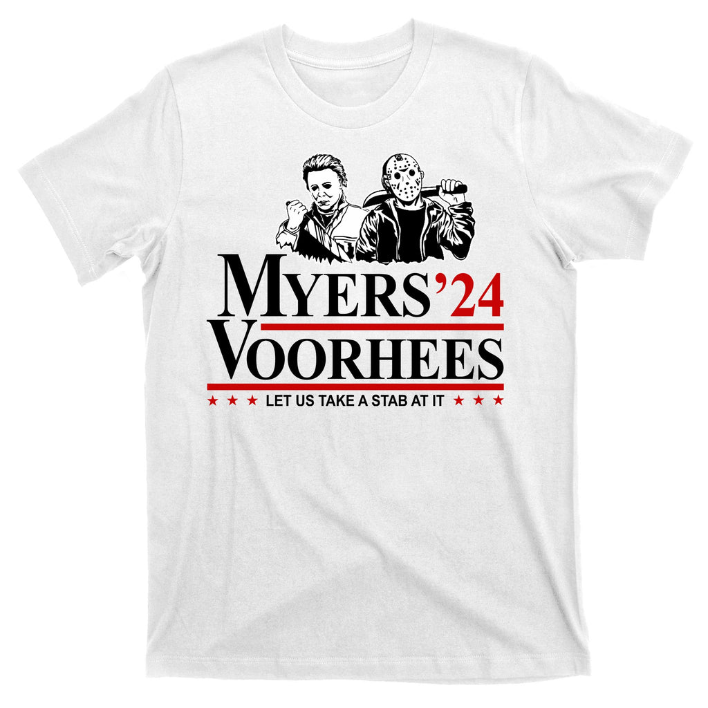 Myers Voorhees 24 Let Us Take A Stab At It Funny Scary T-Shirt