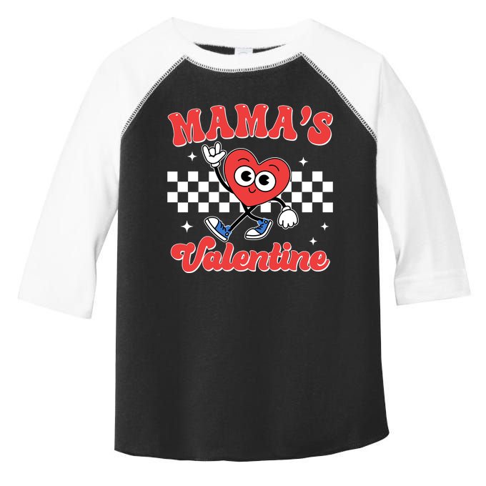 Mamas Valentine Cute Heart Retro Gift Toddler Fine Jersey T-Shirt