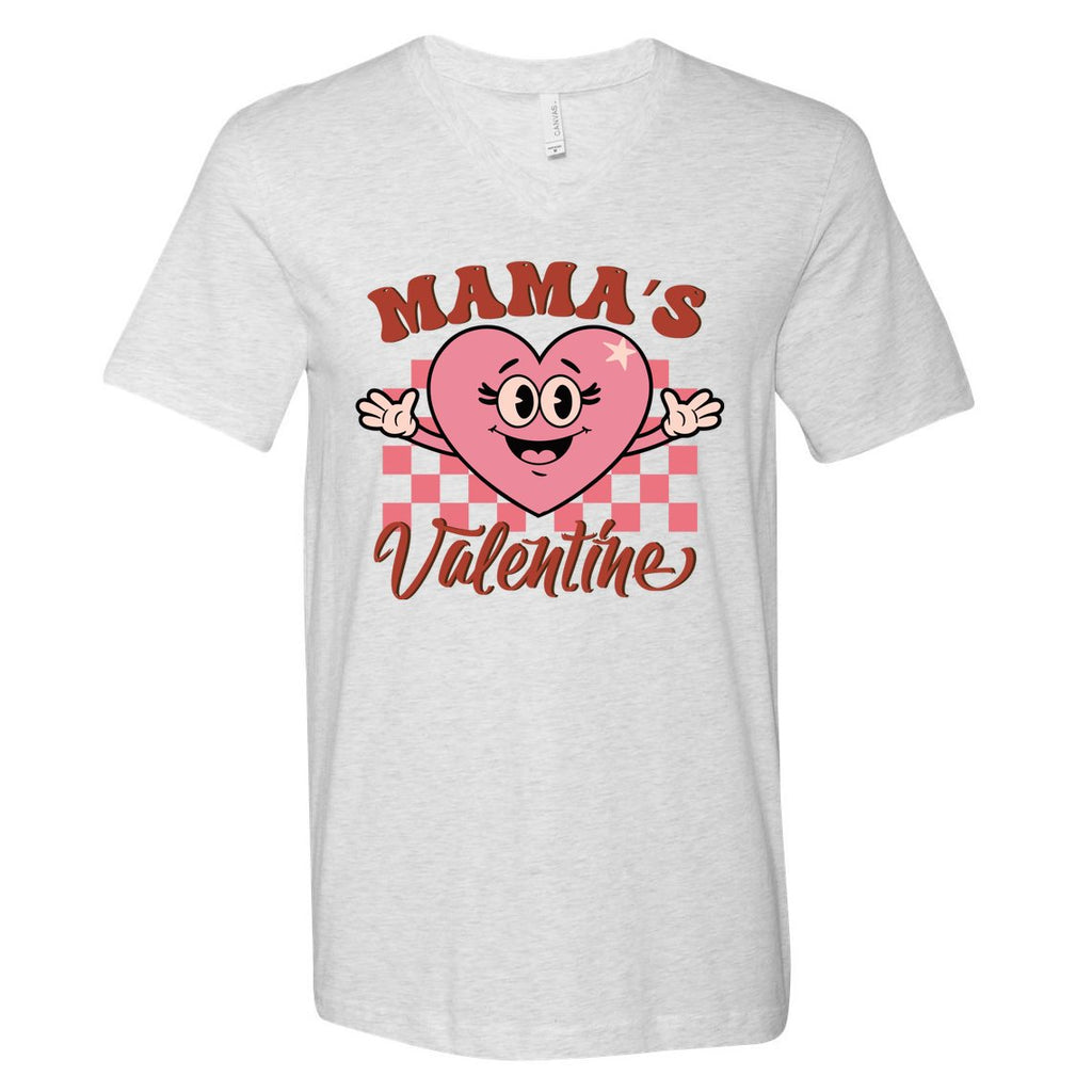 MamaS Valentine Love Mama Family Matching V-Neck T-Shirt