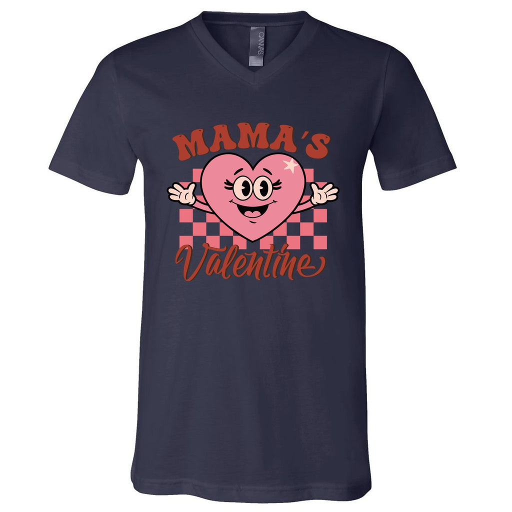 MamaS Valentine Love Mama Family Matching V-Neck T-Shirt