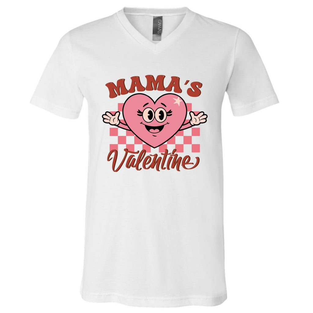 MamaS Valentine Love Mama Family Matching V-Neck T-Shirt