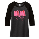 Mama Valentine Mama Love Women's Tri-Blend 3/4-Sleeve Raglan Shirt