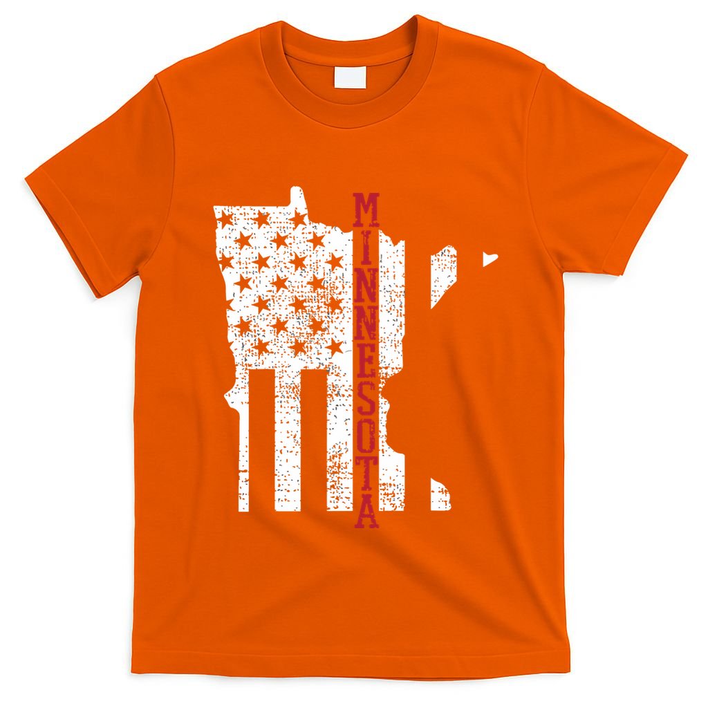 Minnesota Vintage Retro Usa Flag America Merica 4th Of July T-Shirt