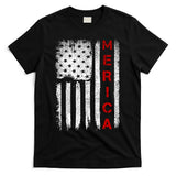 Merica Vintage USA Flag Stars And Stripes Funny 4th Of July T-Shirt