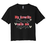 Mama Valentine Women Valentines Day Cute Valentine Women's Crop Top Tee