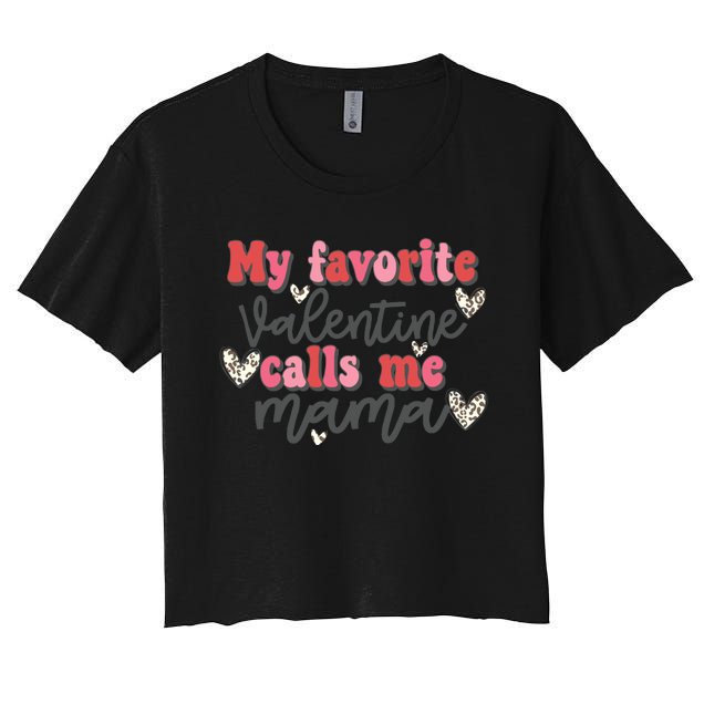 Mama Valentine Women Valentines Day Cute Valentine Women's Crop Top Tee