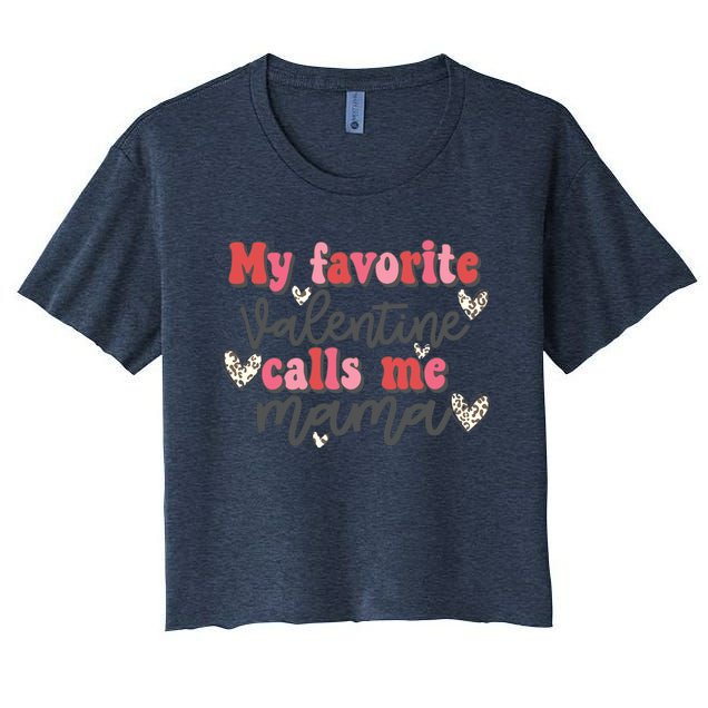 Mama Valentine Women Valentines Day Cute Valentine Women's Crop Top Tee
