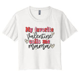 Mama Valentine Women Valentines Day Cute Valentine Women's Crop Top Tee