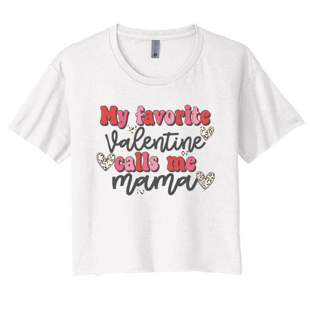 Mama Valentine Women Valentines Day Cute Valentine Women's Crop Top Tee