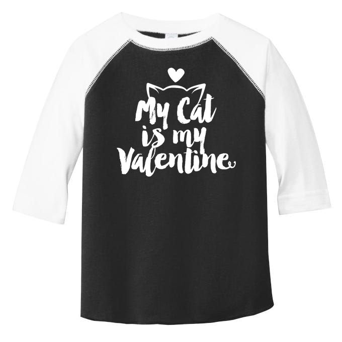 My Cat Is My Valentine Funny Cute Toddler Fine Jersey T-Shirt