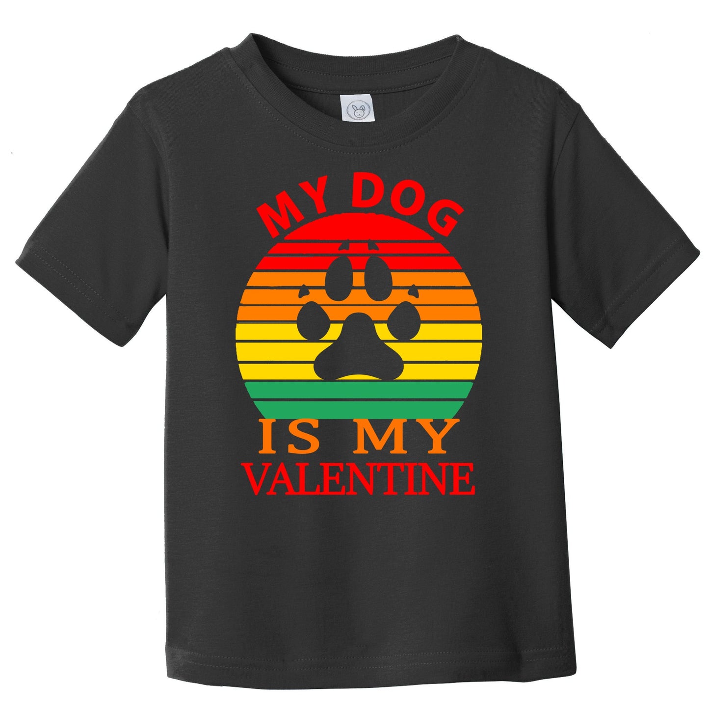 My Dog Is My Valentine Retro Toddler T-Shirt