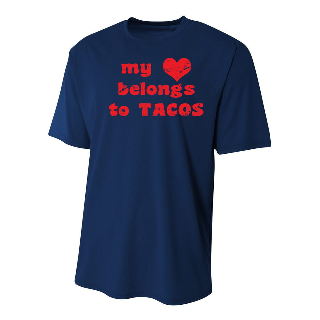 My Heart Belongs To Tacos Valentines Day Youth Performance Sprint T-Shirt