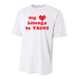 My Heart Belongs To Tacos Valentines Day Youth Performance Sprint T-Shirt