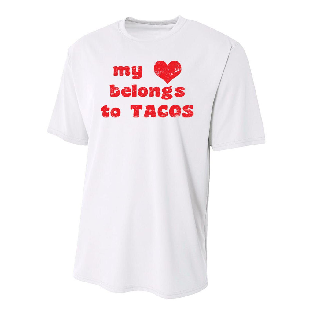 My Heart Belongs To Tacos Valentines Day Youth Performance Sprint T-Shirt