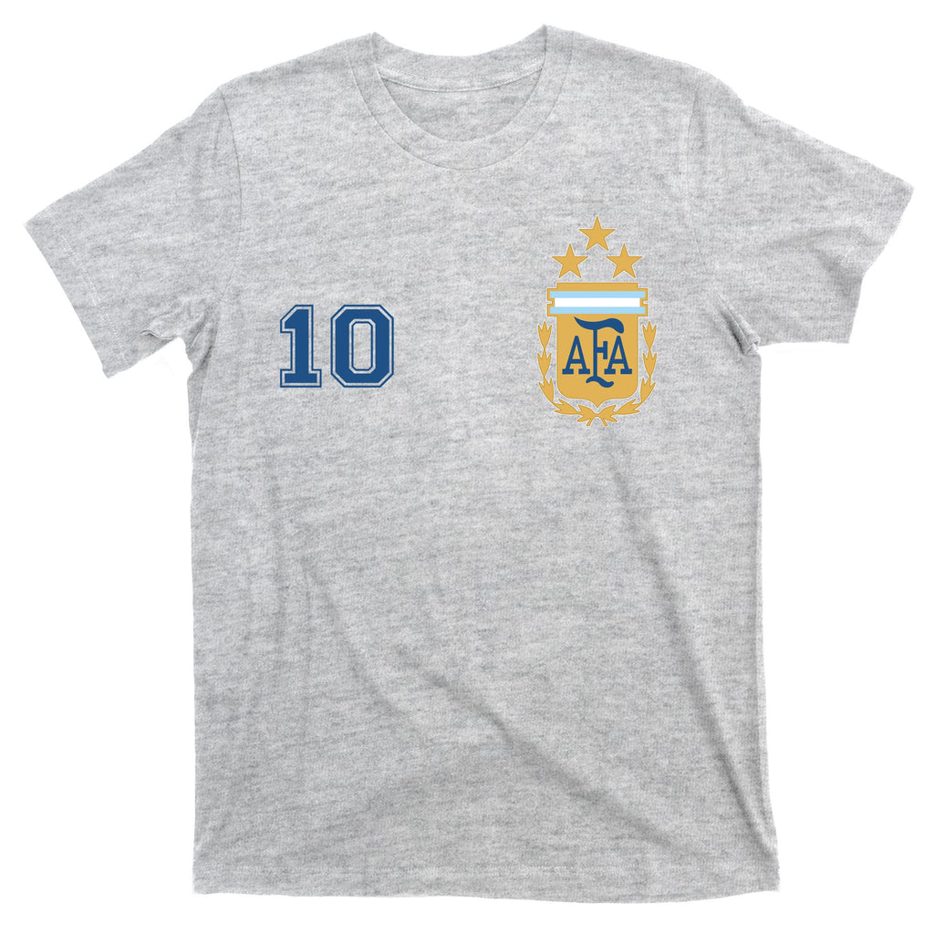 Number 10 Argentina Soccer Jersey Argentinian Football 3 Star Logo T-Shirt