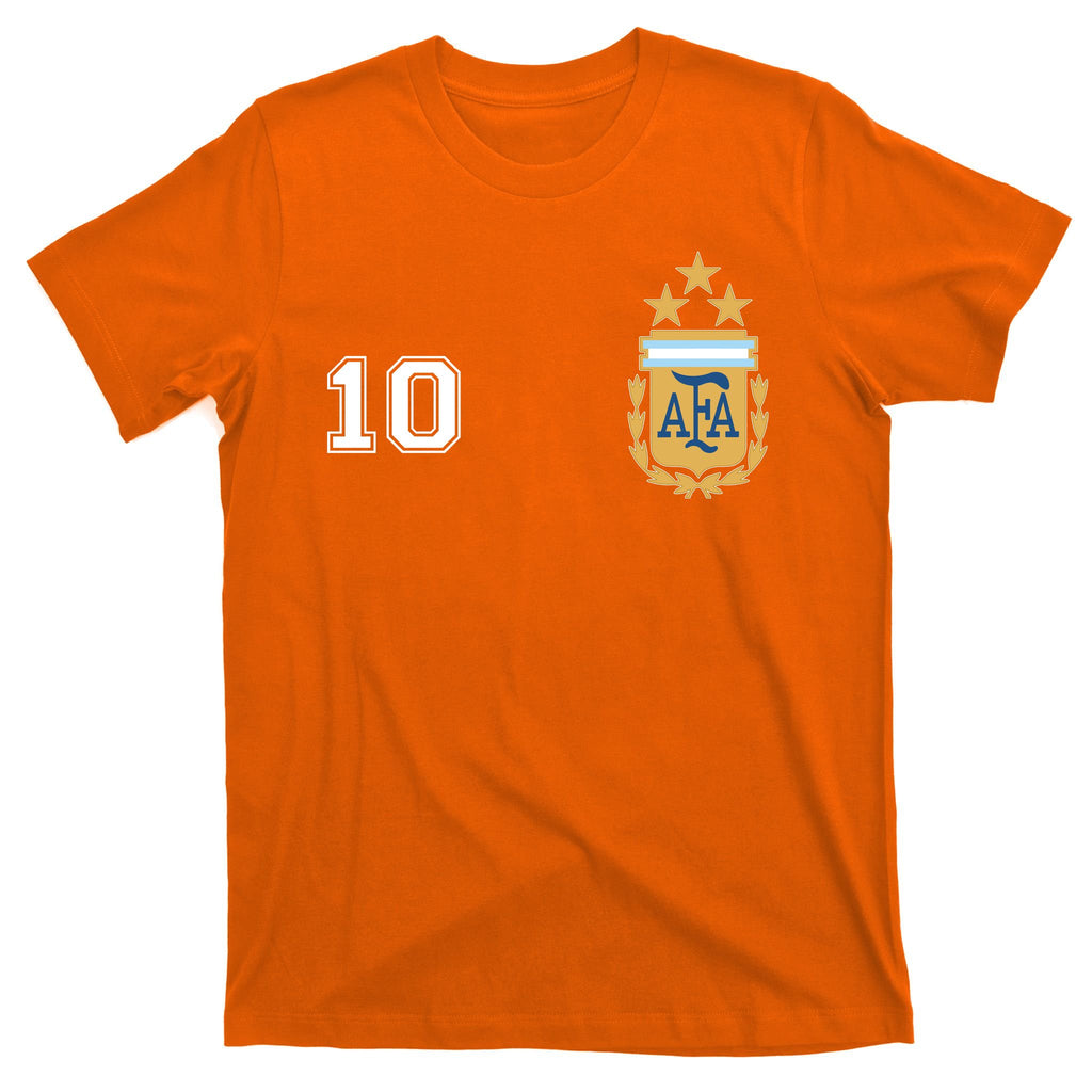 Number 10 Argentina Soccer Jersey Argentinian Football 3 Star Logo T-Shirt