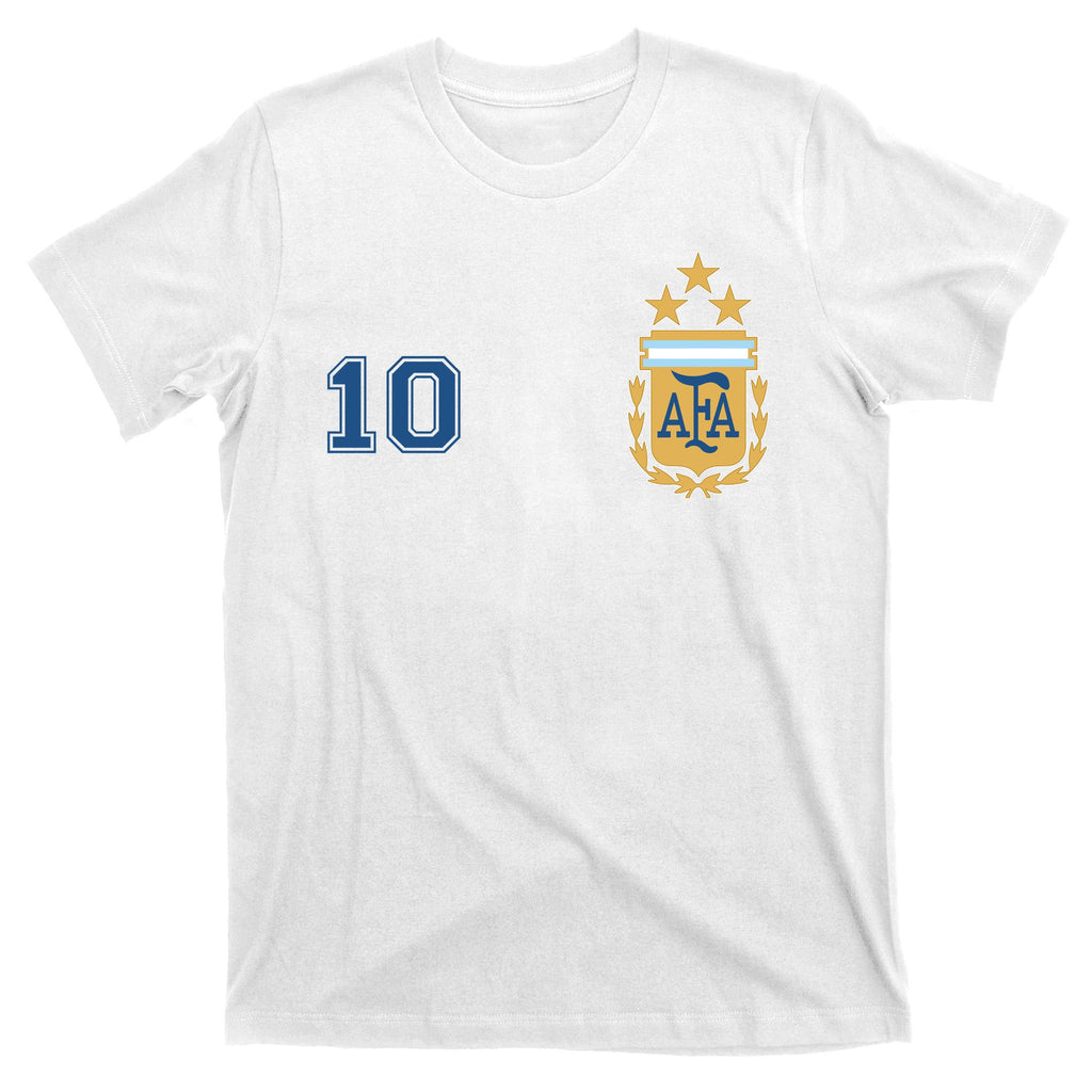 Number 10 Argentina Soccer Jersey Argentinian Football 3 Star Logo T-Shirt