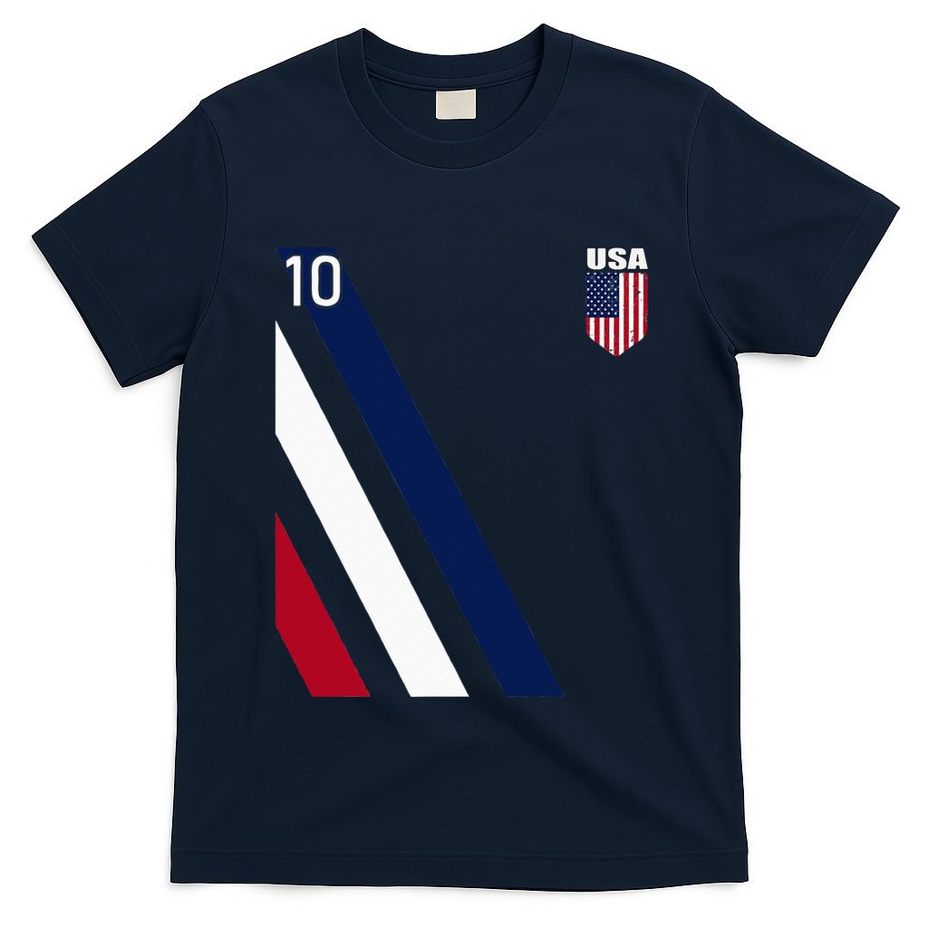National American Flag Soccer USA Jersey Fan 10 Football USA T-Shirt