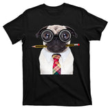 Nerdy Pug Dog With Glasses T-Shirt