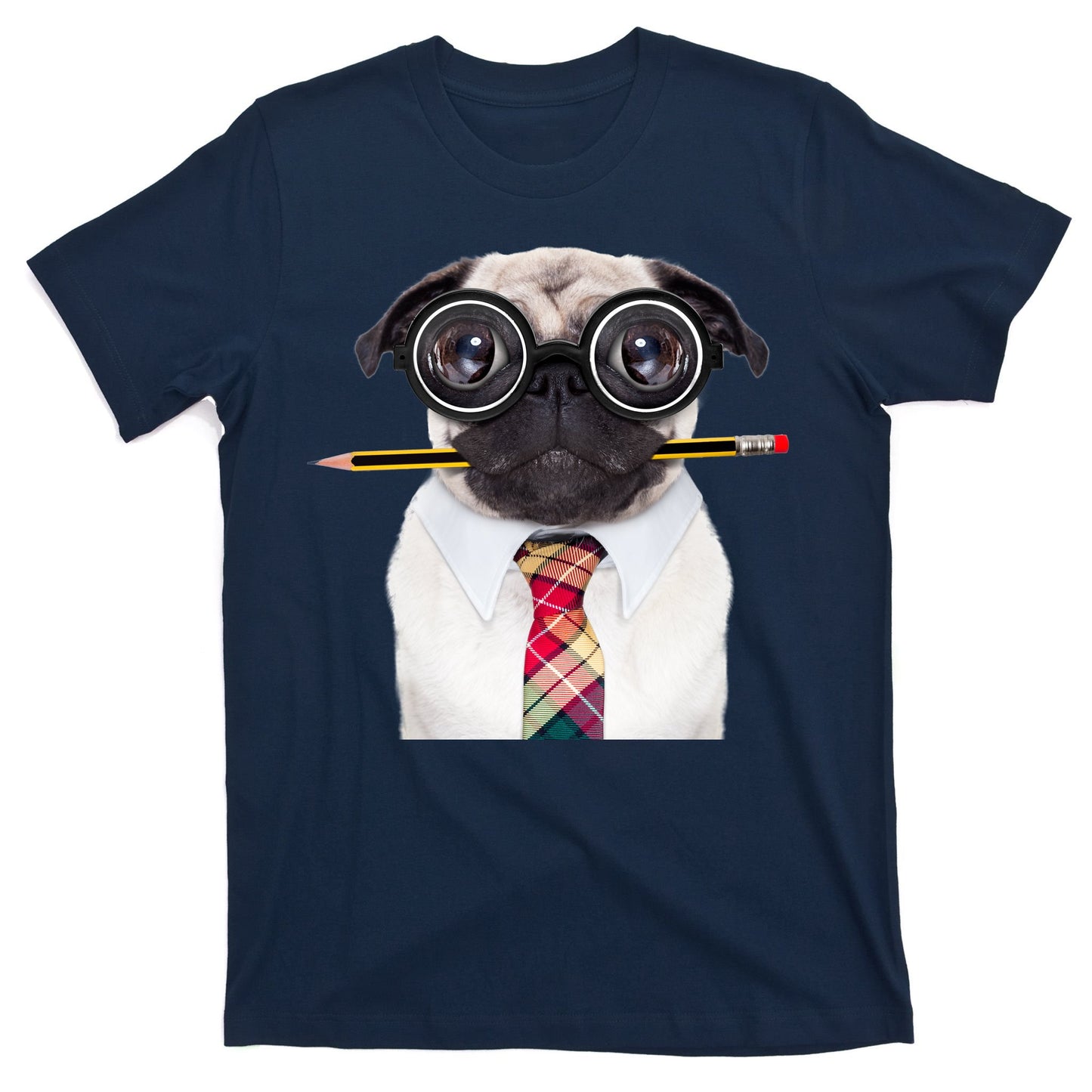 Nerdy Pug Dog With Glasses T-Shirt