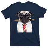 Nerdy Pug Dog With Glasses T-Shirt