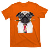Nerdy Pug Dog With Glasses T-Shirt
