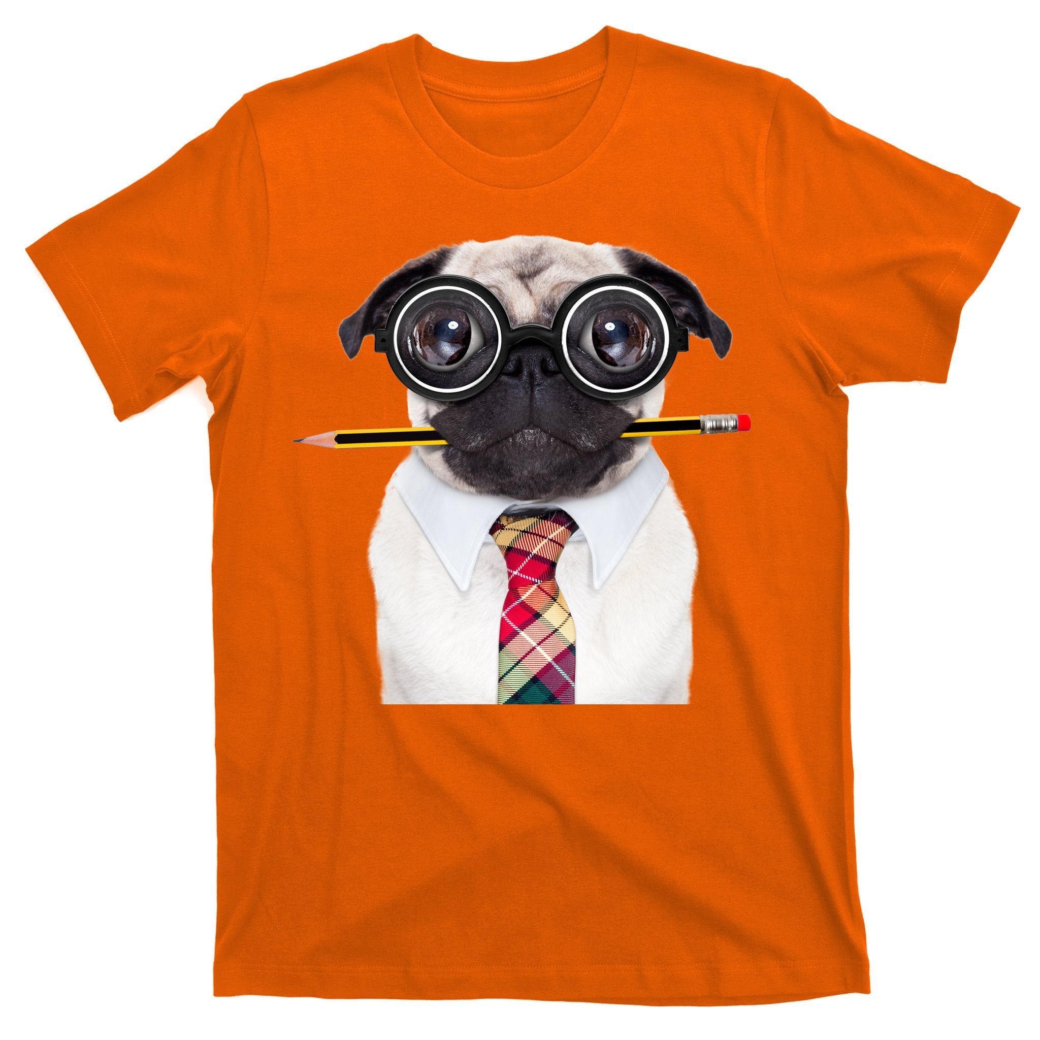 Nerdy Pug Dog With Glasses T-Shirt
