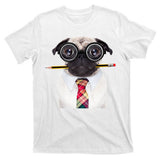 Nerdy Pug Dog With Glasses T-Shirt
