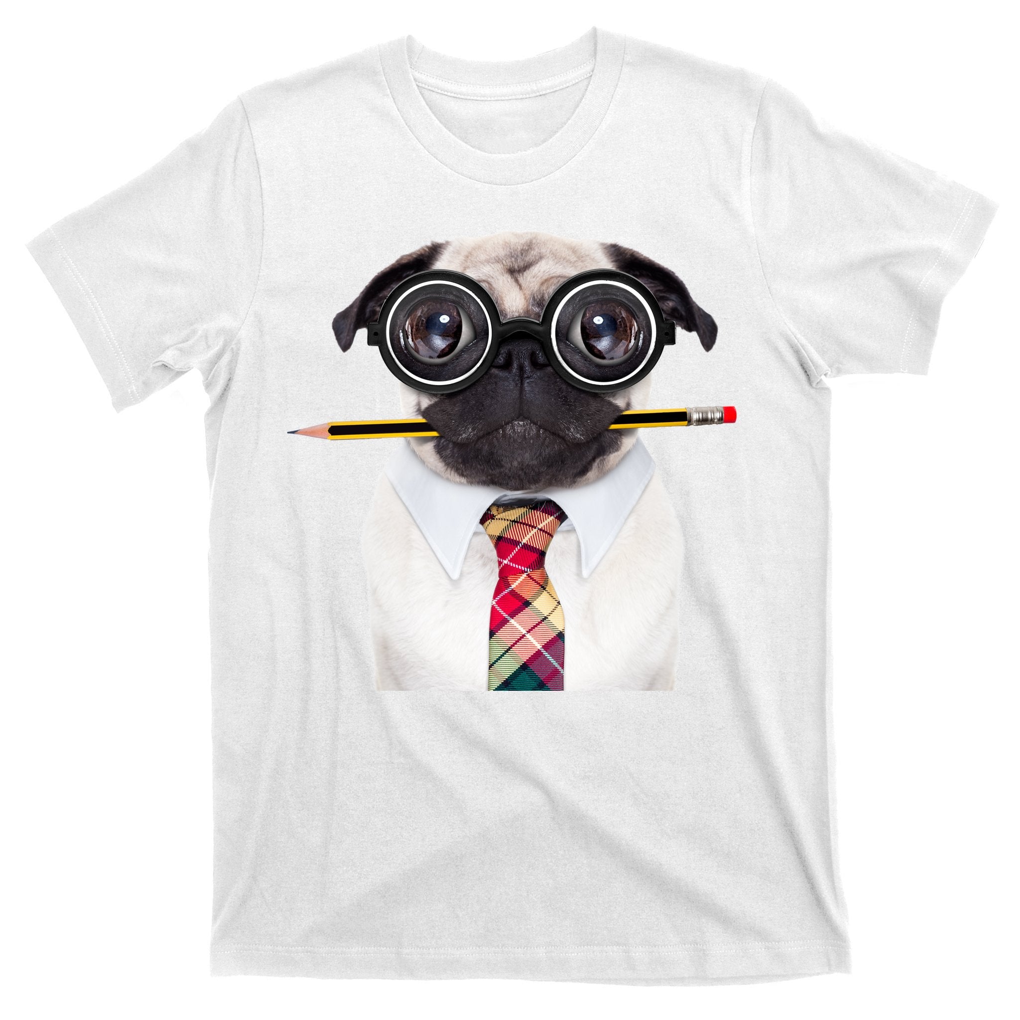 Nerdy Pug Dog With Glasses T-Shirt