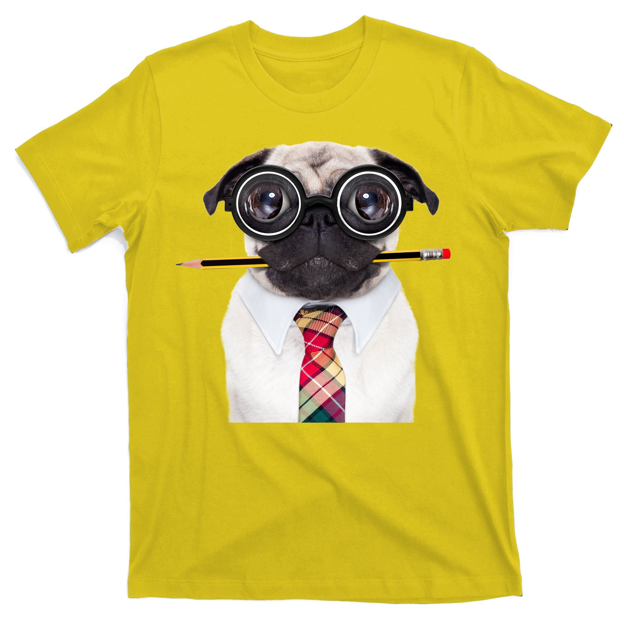 Nerdy Pug Dog With Glasses T-Shirt