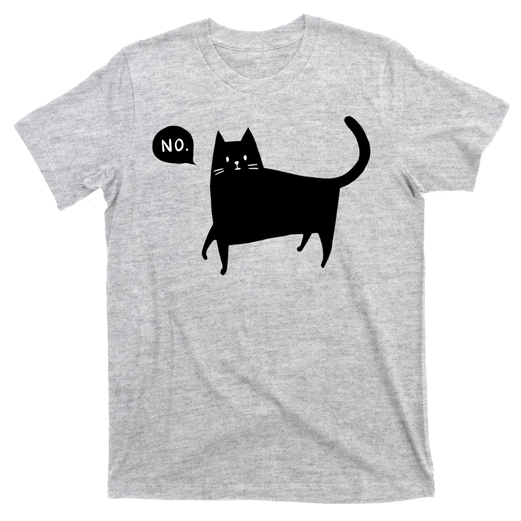 No Funny Black Cat T-Shirt